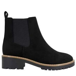 Kensie Women's Kayla Black Chelsea Faux Suede Boots Size 6.5